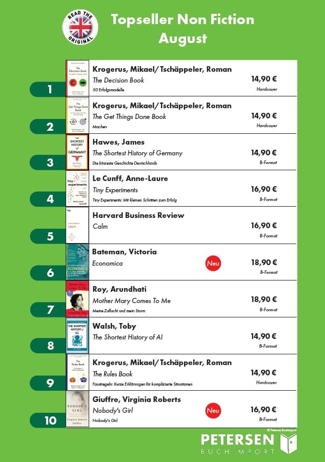 Top Ten Non Fiction August 2026